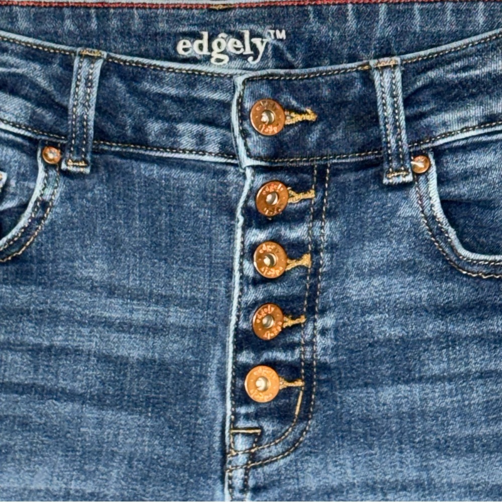 Maurices edgely High Rise super skinny Button-Fly Blue Jeans 8 short - Picture 2 of 9